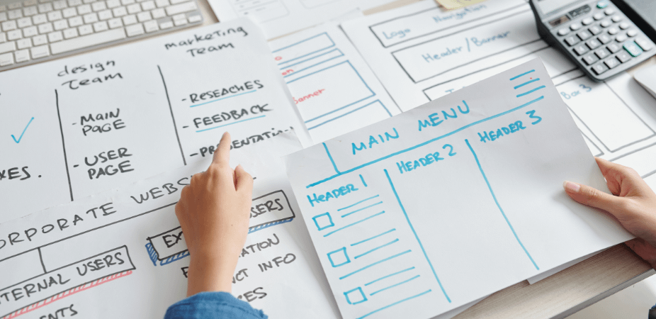 Website planning blueprint diagram